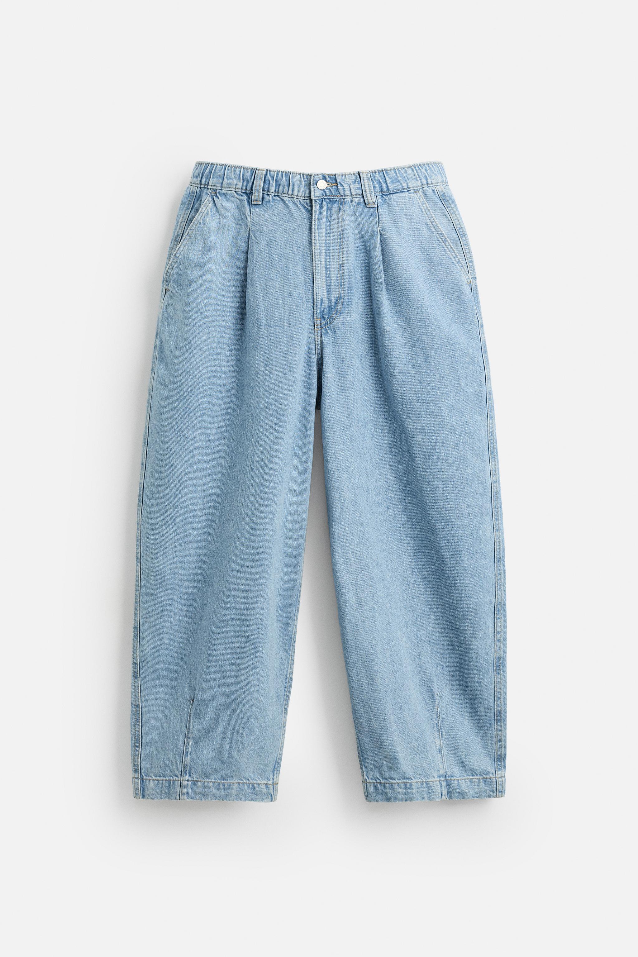 PANTALON DENIM CHINO COUPE AMPLE À PLIS